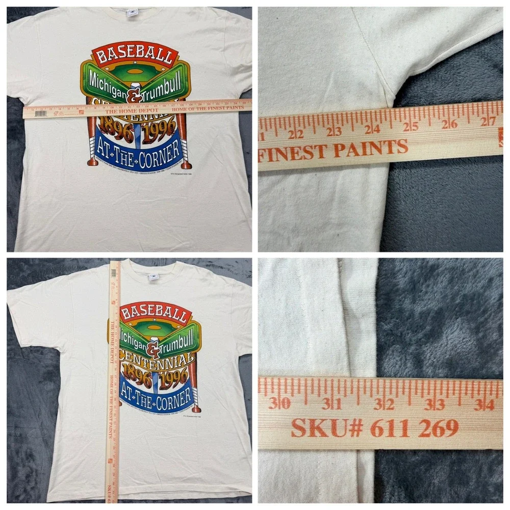 Vintage Single Stitch 1996 Michigan & Trumbull Baseball‎ Shirt Delta XL USA